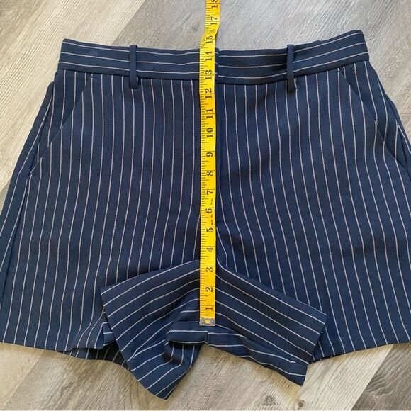 Abercrombie & Fitch High Rise Shorts Navy Stripe Large Preppy - Picture 8 of 10